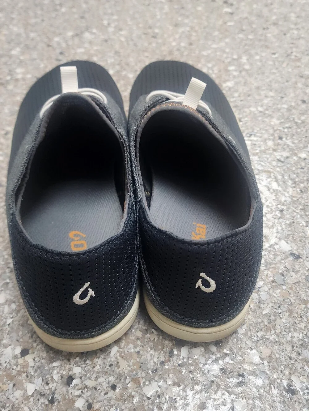 OluKai Mens Nohea Moku No Tie Boat Shoe Size 9 Gray Slip On Convertible Sneaker